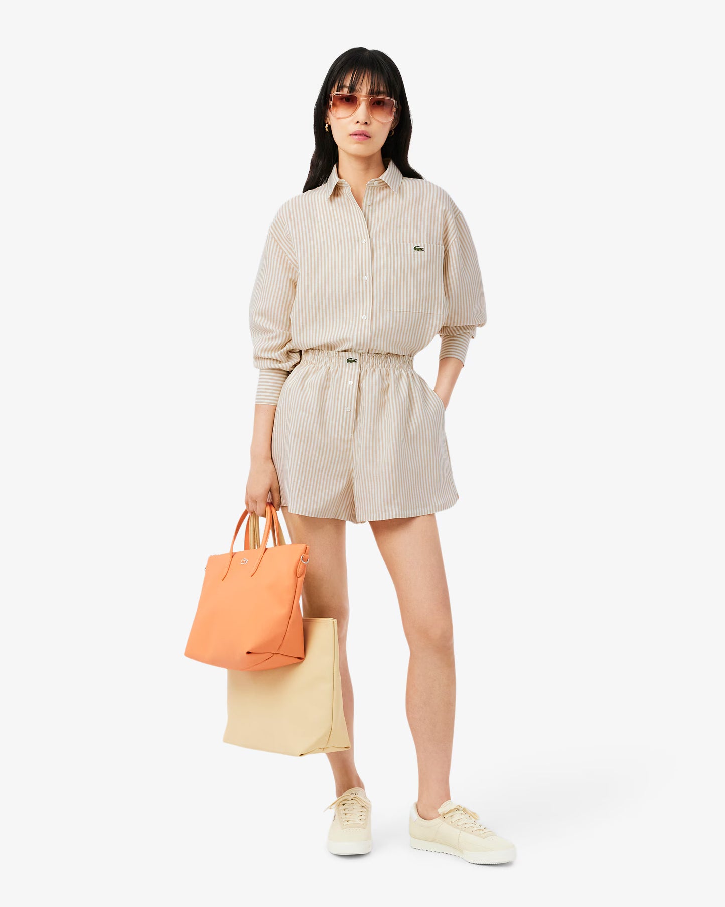Lacoste - Oversized Linen Blend Shirt - Beige