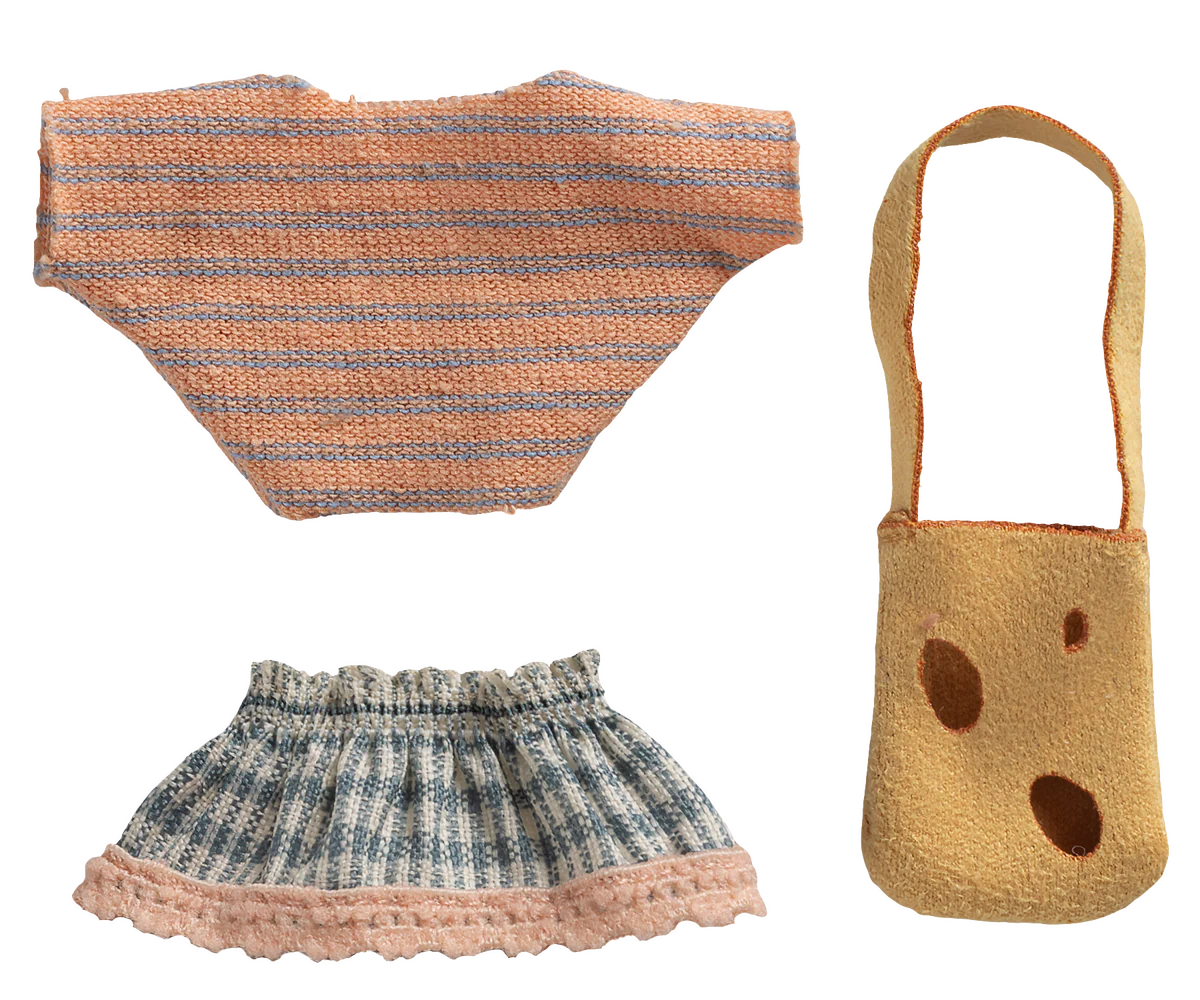 Maileg - Clothes and Bag - Little Sister Mouse