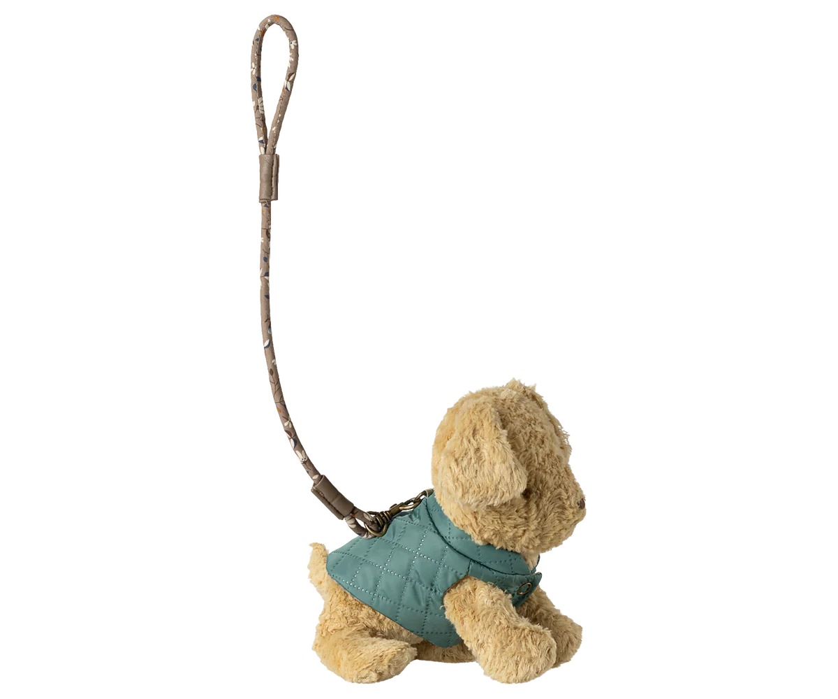 Maileg - Puppy Supply, Harness and Leash - Dark Mint