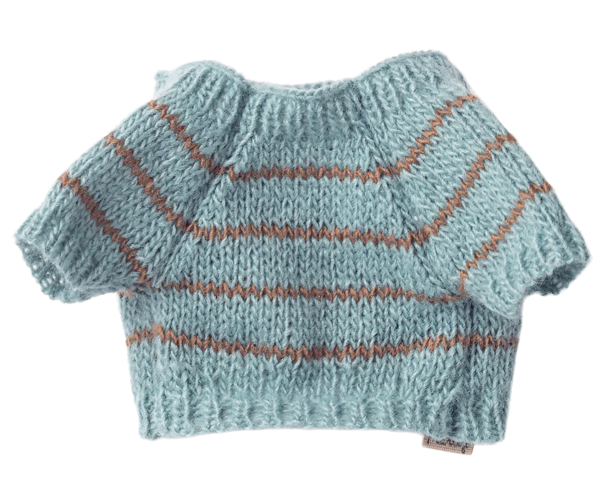 Maileg - Puppy Supply, Small - Knitted Sweater - Dusty Blue