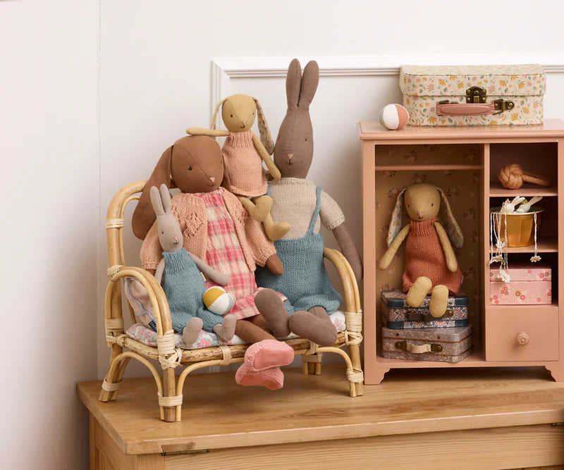 Maileg - Rabbit, Size 3 - Brown - Knitted Shirt and Overall