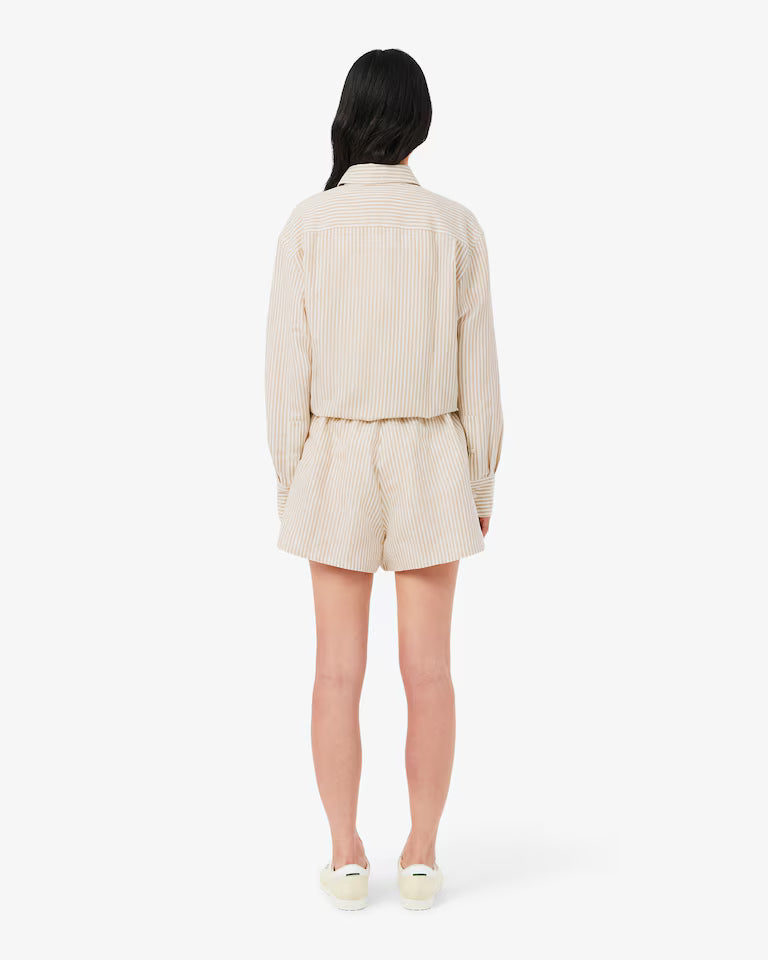 Lacoste - Oversized Linen Blend Shorts - Beige