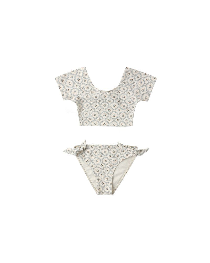 Rylee + Cru - Cropped Rashguard Set - Green Fleur