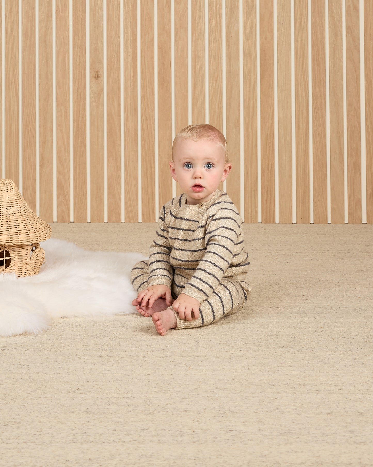 Quincy Mae - Knit Pant - Indigo Stripe