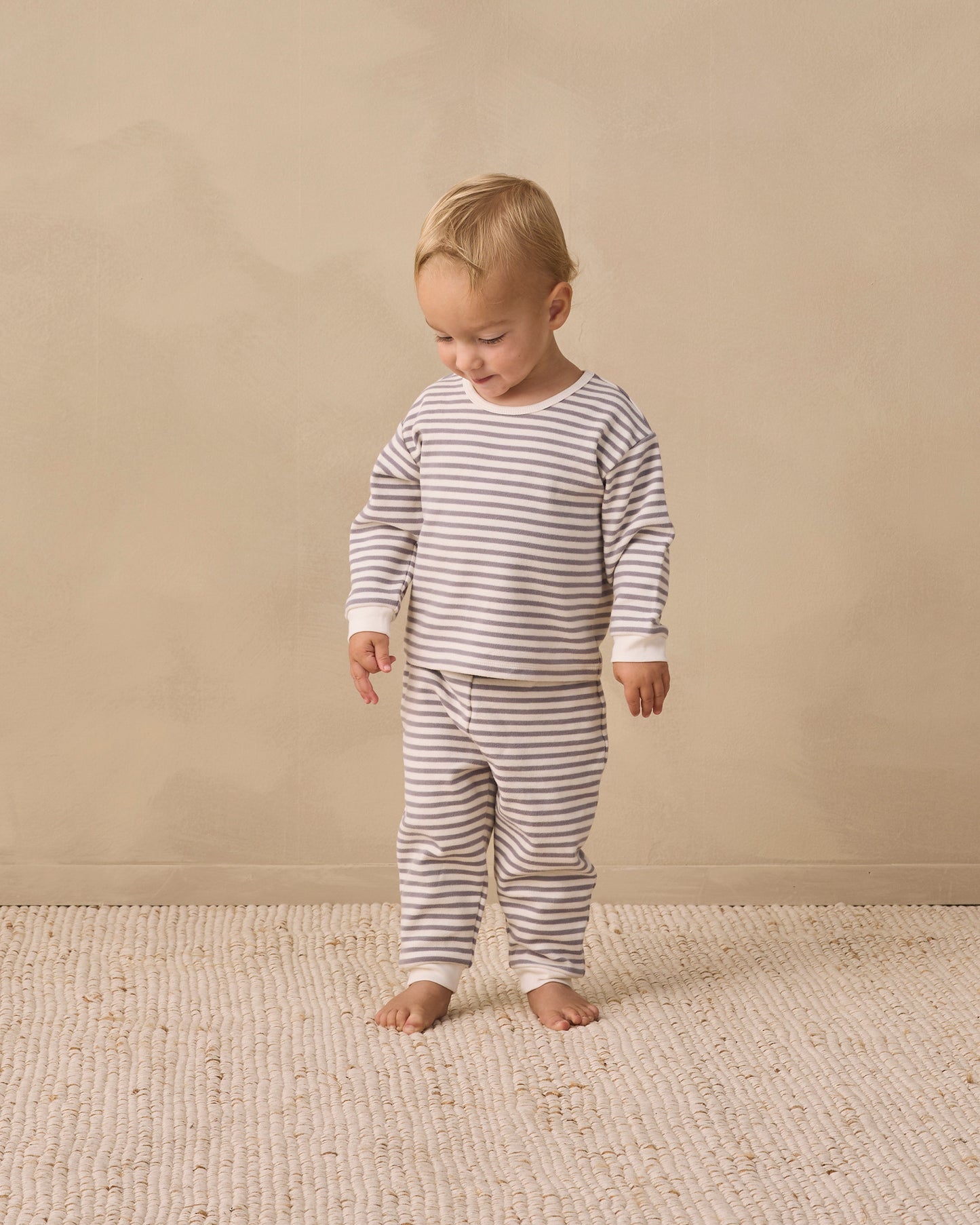 Quincy Mae - Cozy Set - Slate Stripe
