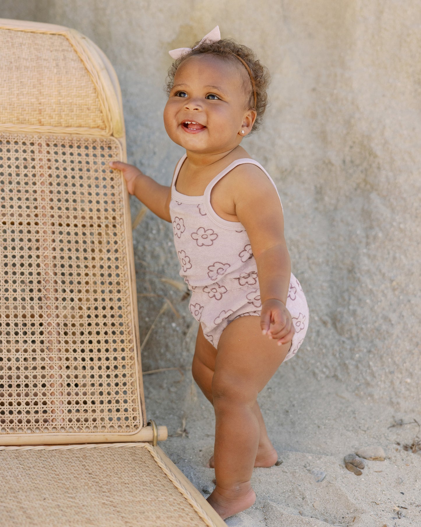 Quincy Mae - Terry Cinch Romper - Daisy