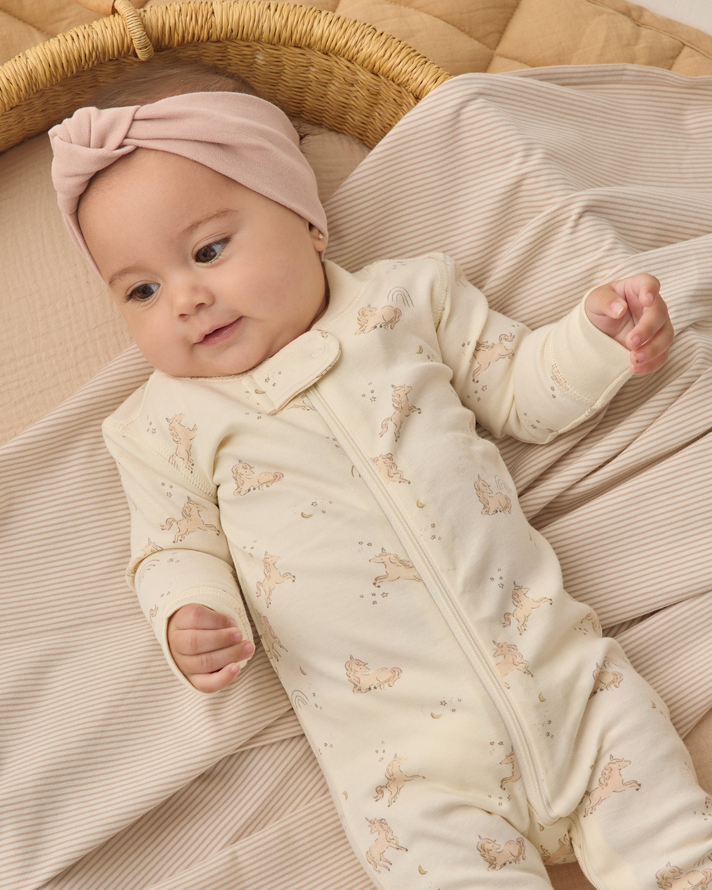 Quincy Mae - Zip Longsleeve Sleeper - Unicorns