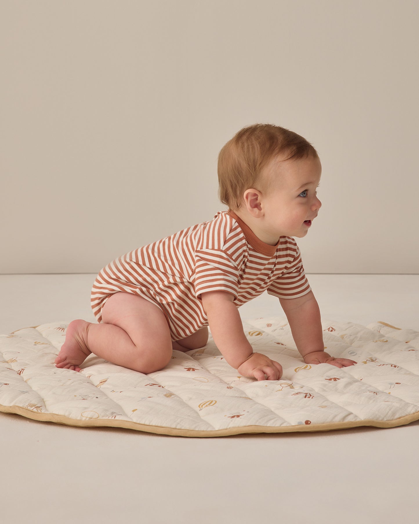 Quincy Mae - Relaxed Bubble Romper - Poppy Stripe