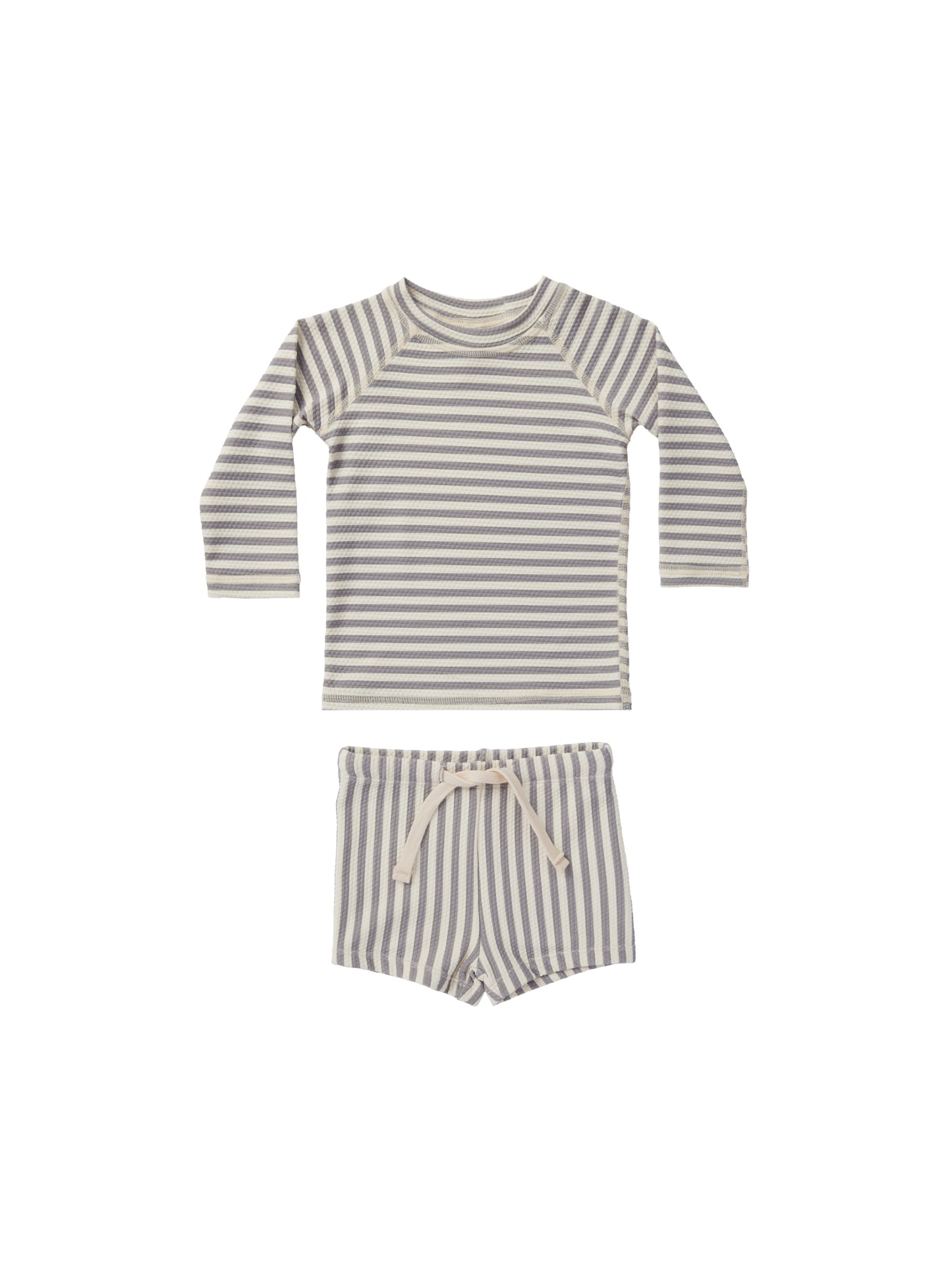 Quincy Mae - Finn Rashguard + Short Set - Lagoon Stripe