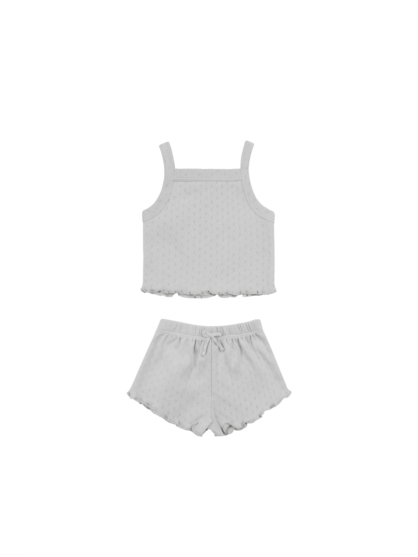 Quincy Mae - Pointelle Tank + Shortie Set - Cloud