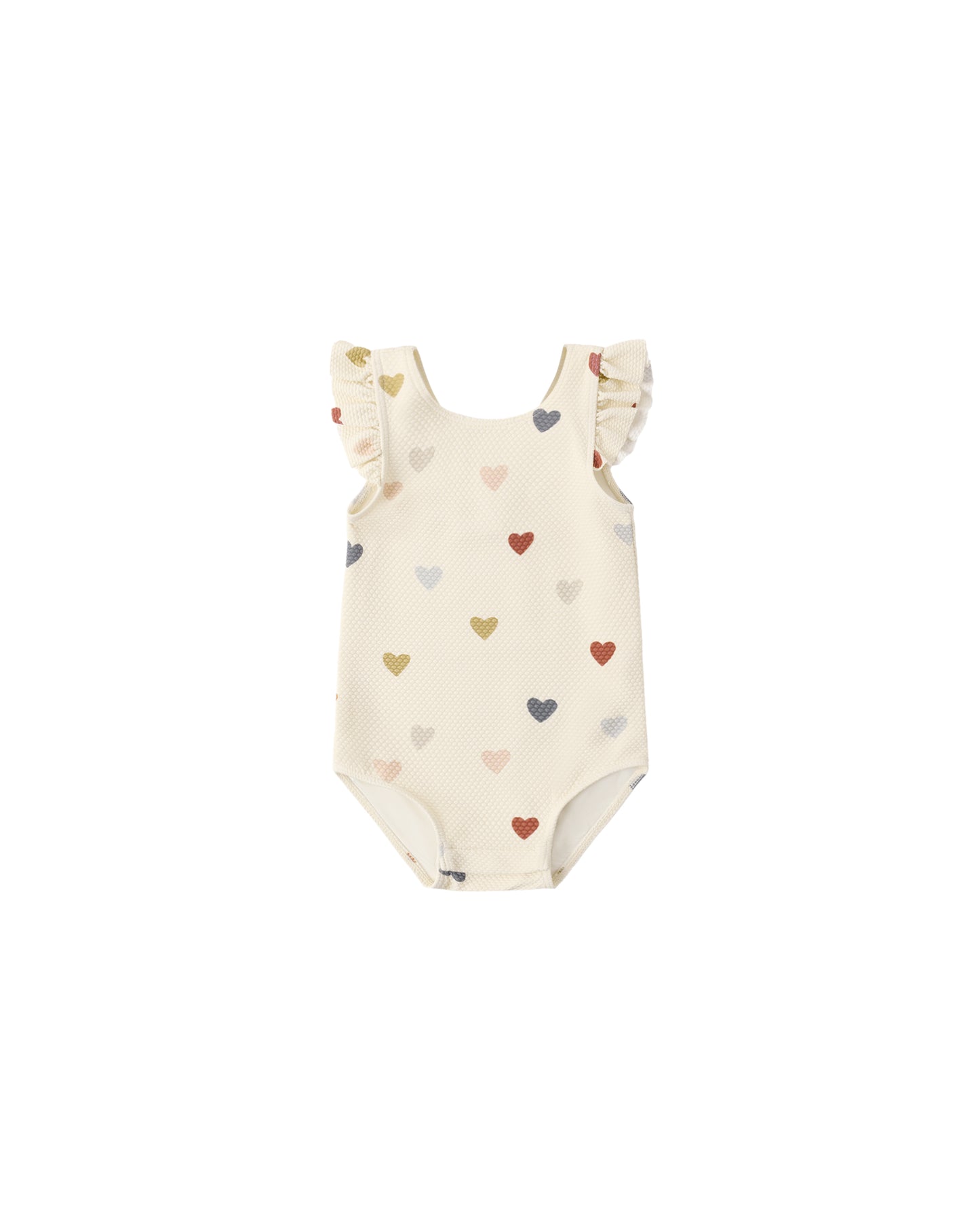 Quincy Mae - Scoop Back One-Piece Swimsuit - Confetti Hearts