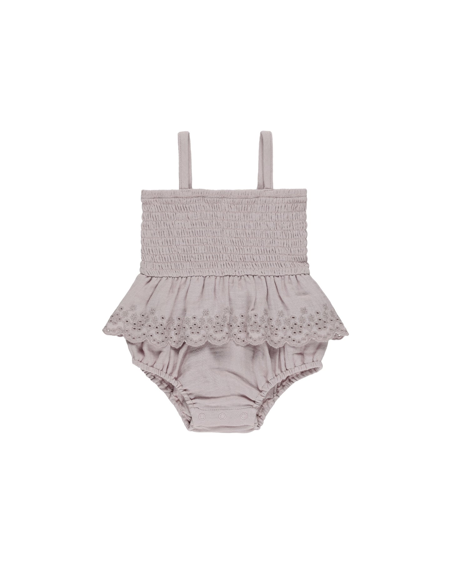 Quincy Mae - Smocked Skirted Romper - Lavender