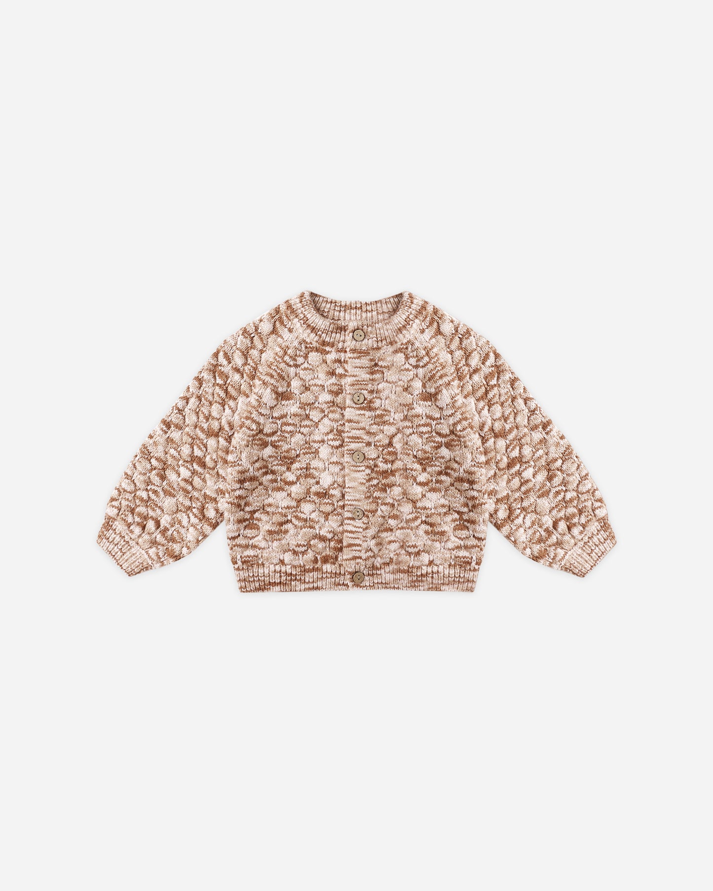 Quincy Mae - Bubble Knit Cardigan - Rose Speckle