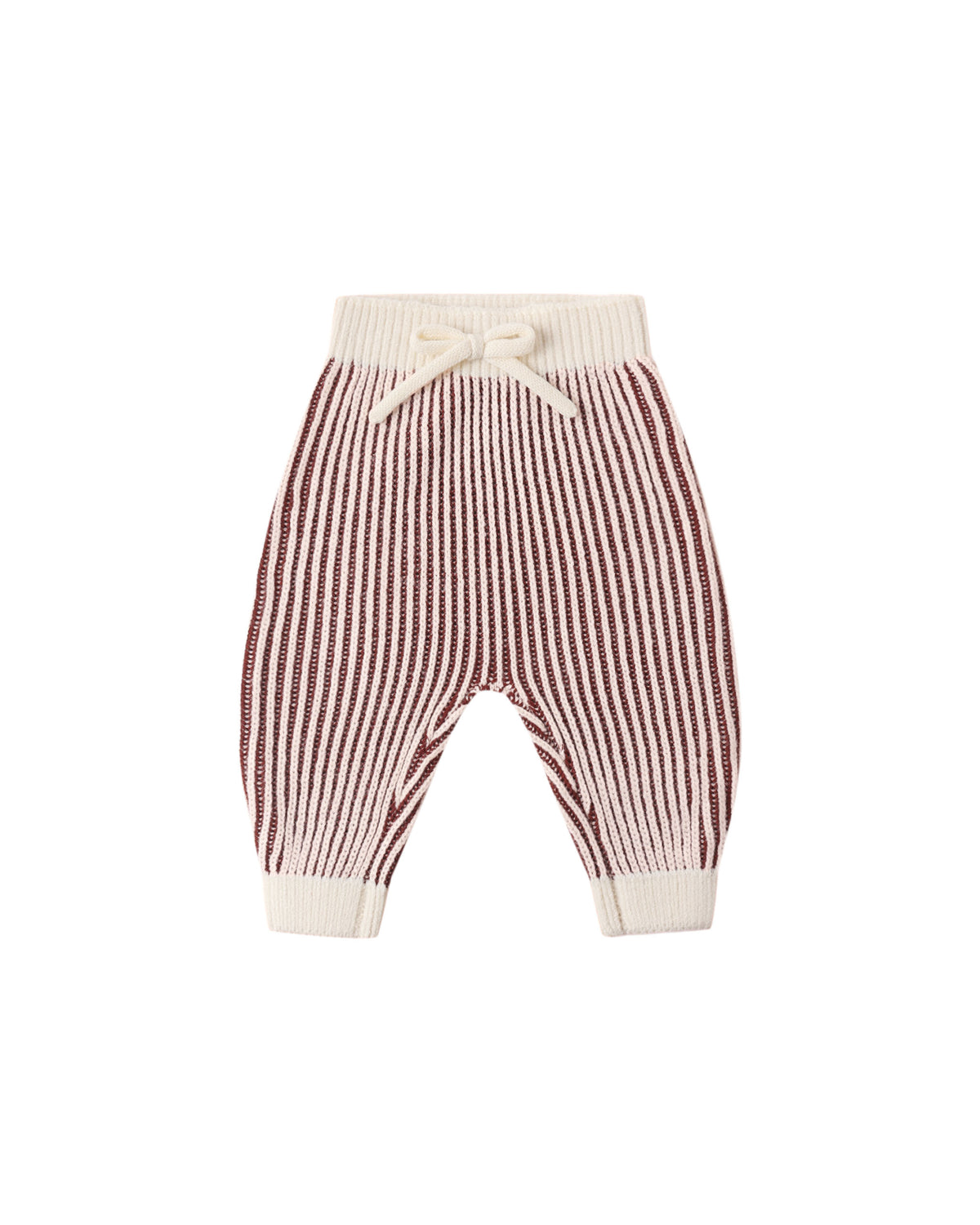 Quincy Mae - Chunky Knit Pant - Black Cherry Stripe