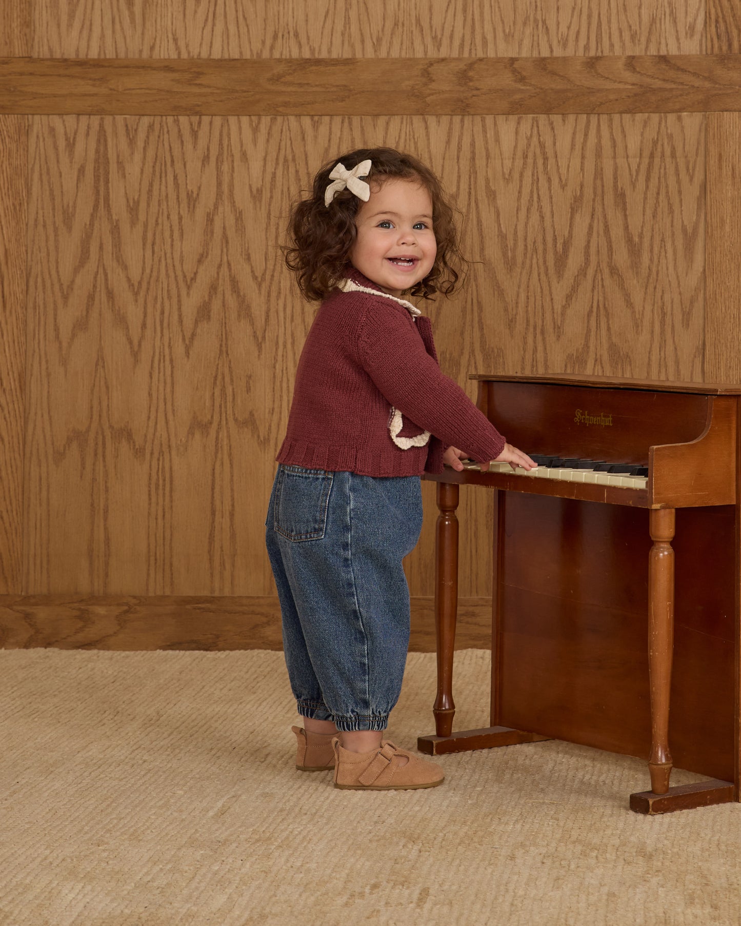 Rylee + Cru - Collared Cardigan - Burgundy