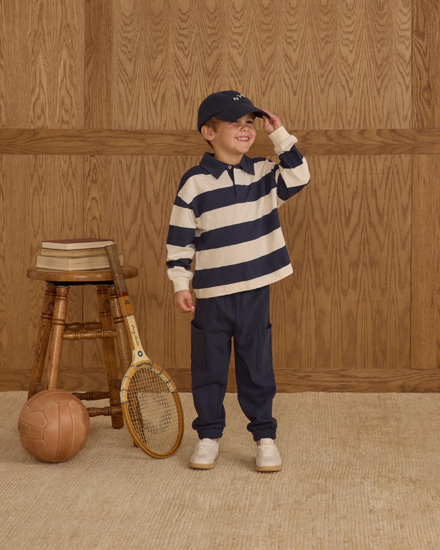 Rylee + Cru - Rugby Polo - Navy Stripe