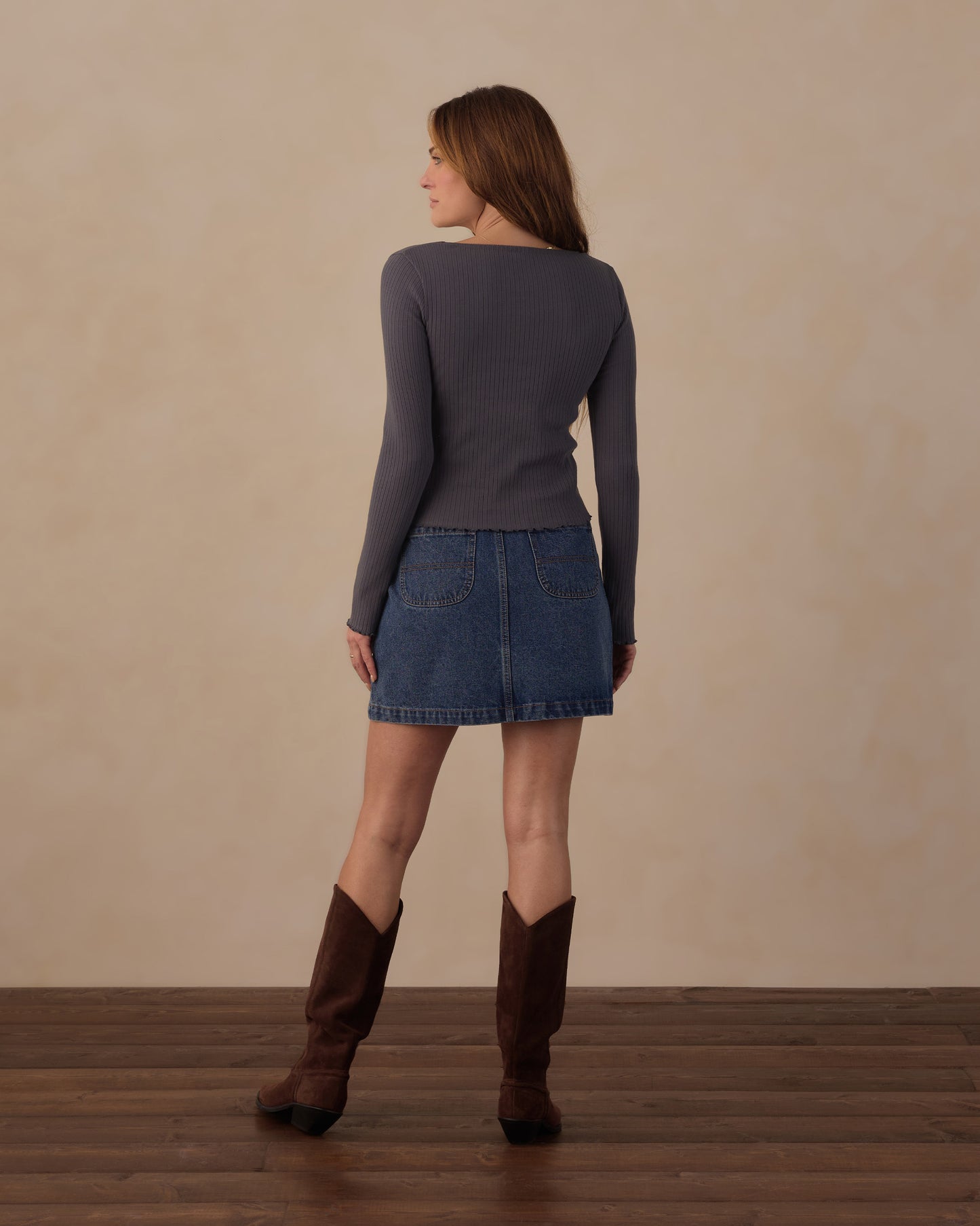 Rylee + Cru - Women's Ribbed Long Sleeve - Midnight