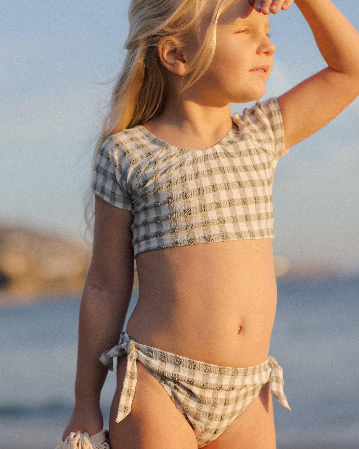 Rylee + Cru - Cropped Rashguard Set - Eucalyptus Check