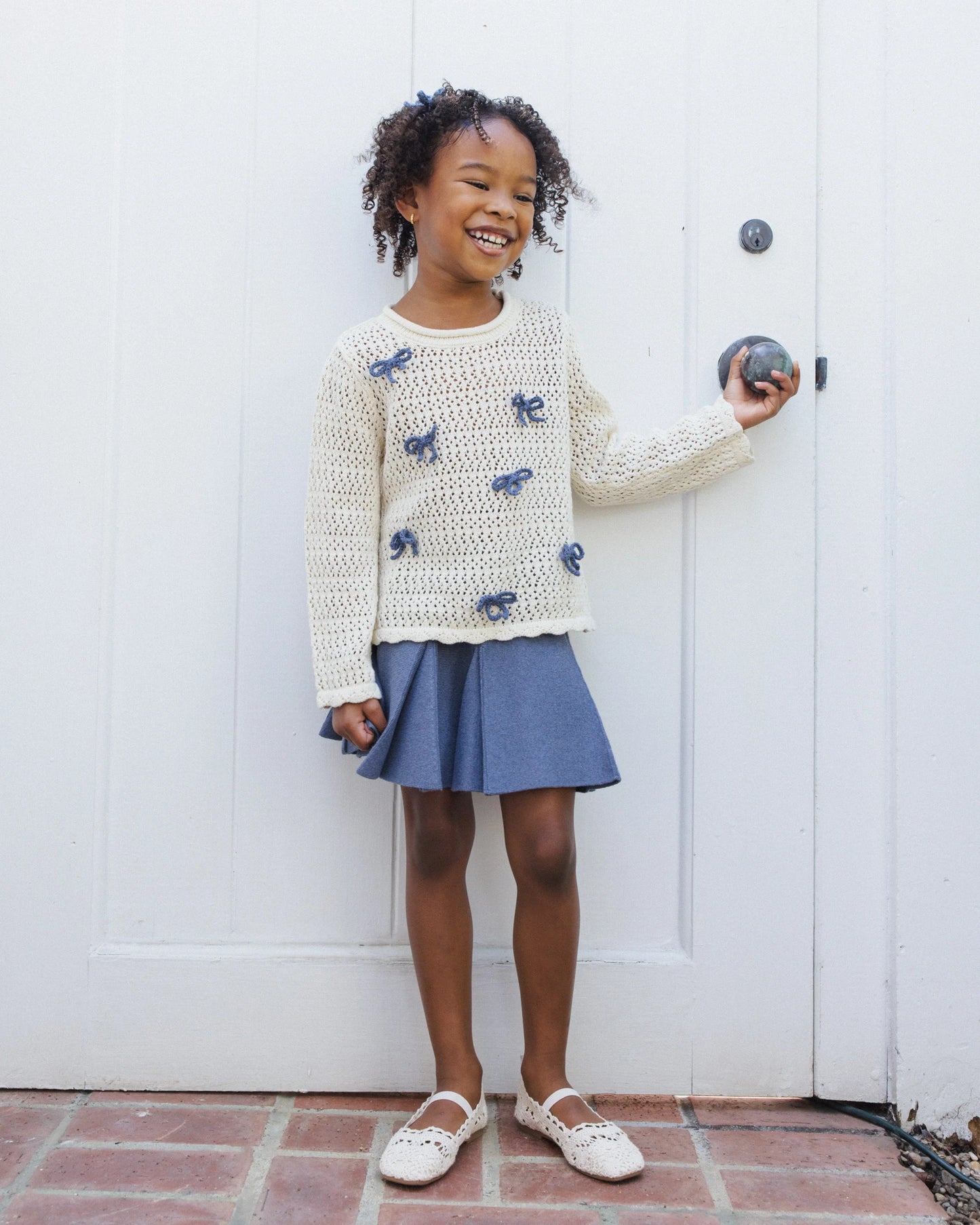 Rylee + Cru - Crochet Knit Pullover - Bows