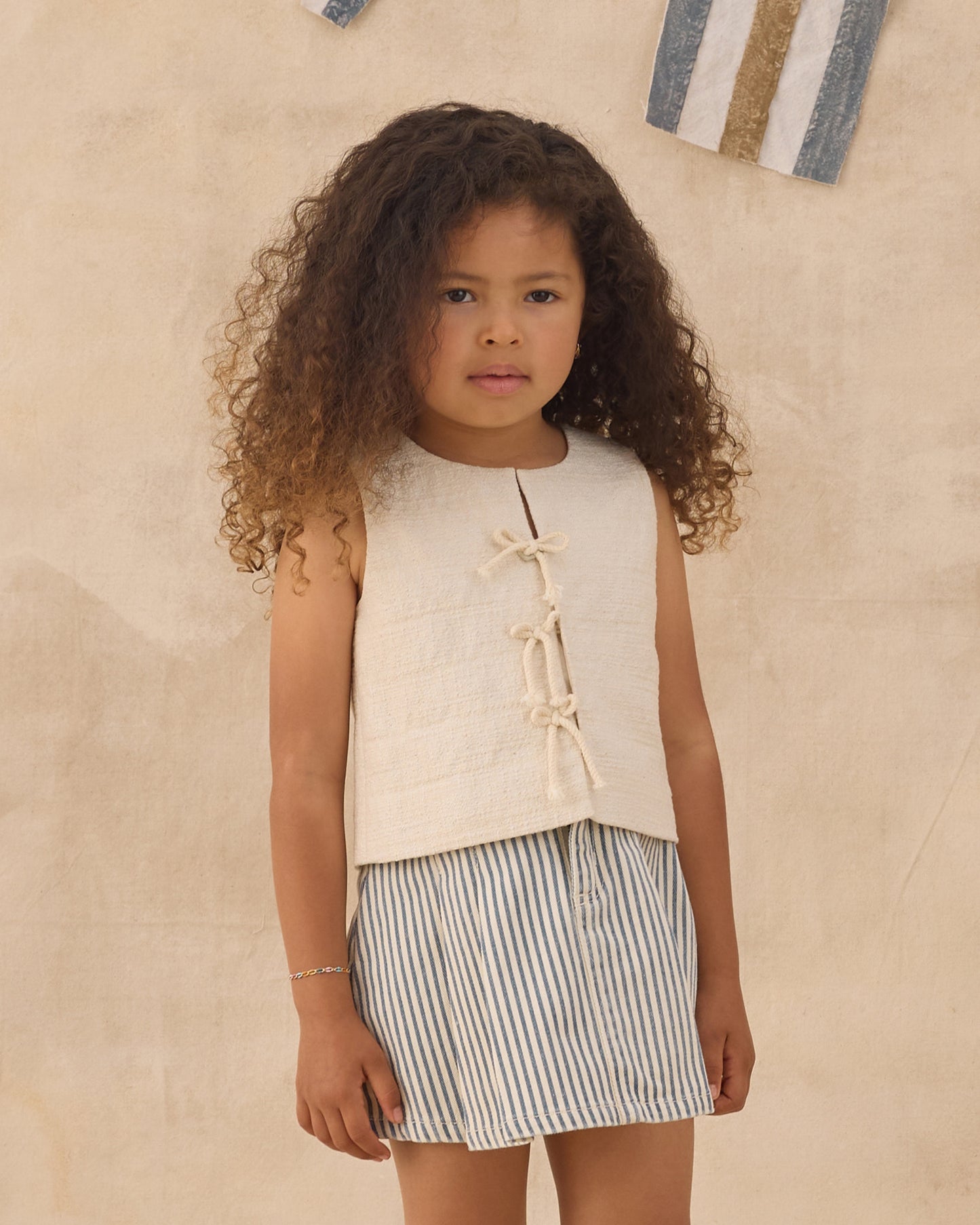 Rylee + Cru - Pleated Denim Skirt - Railroad Stripe