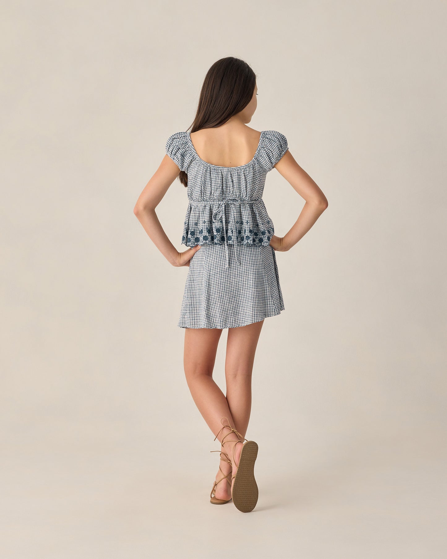 Rylee + Cru - Teen Rachel Skirt - Marine Gingham