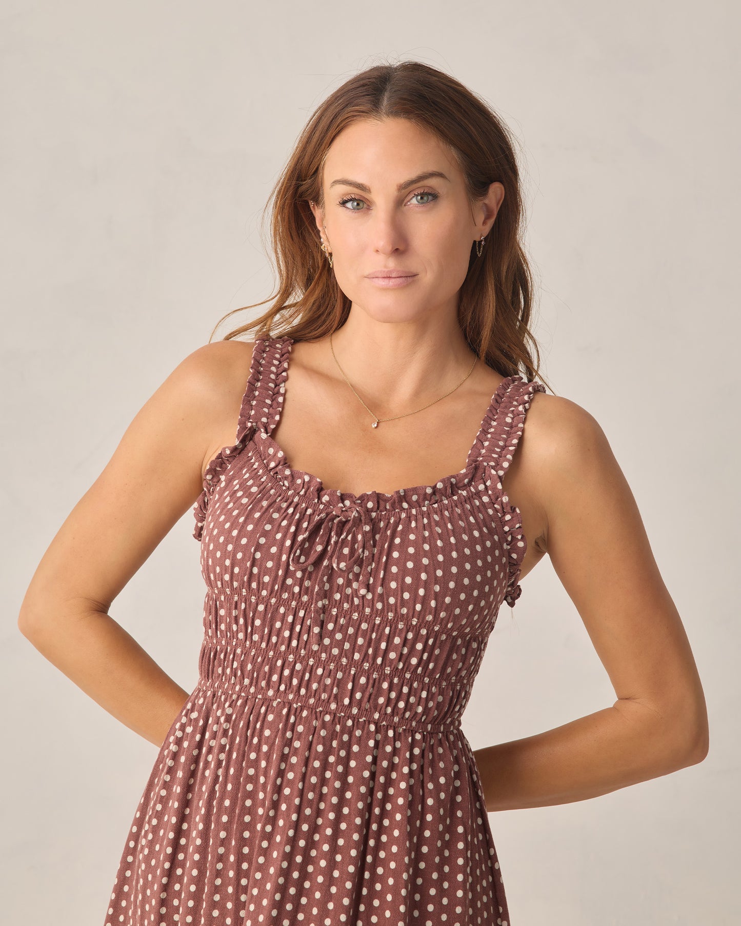 Rylee + Cru - Women's Jane Dress - Chocolate Polka Dot