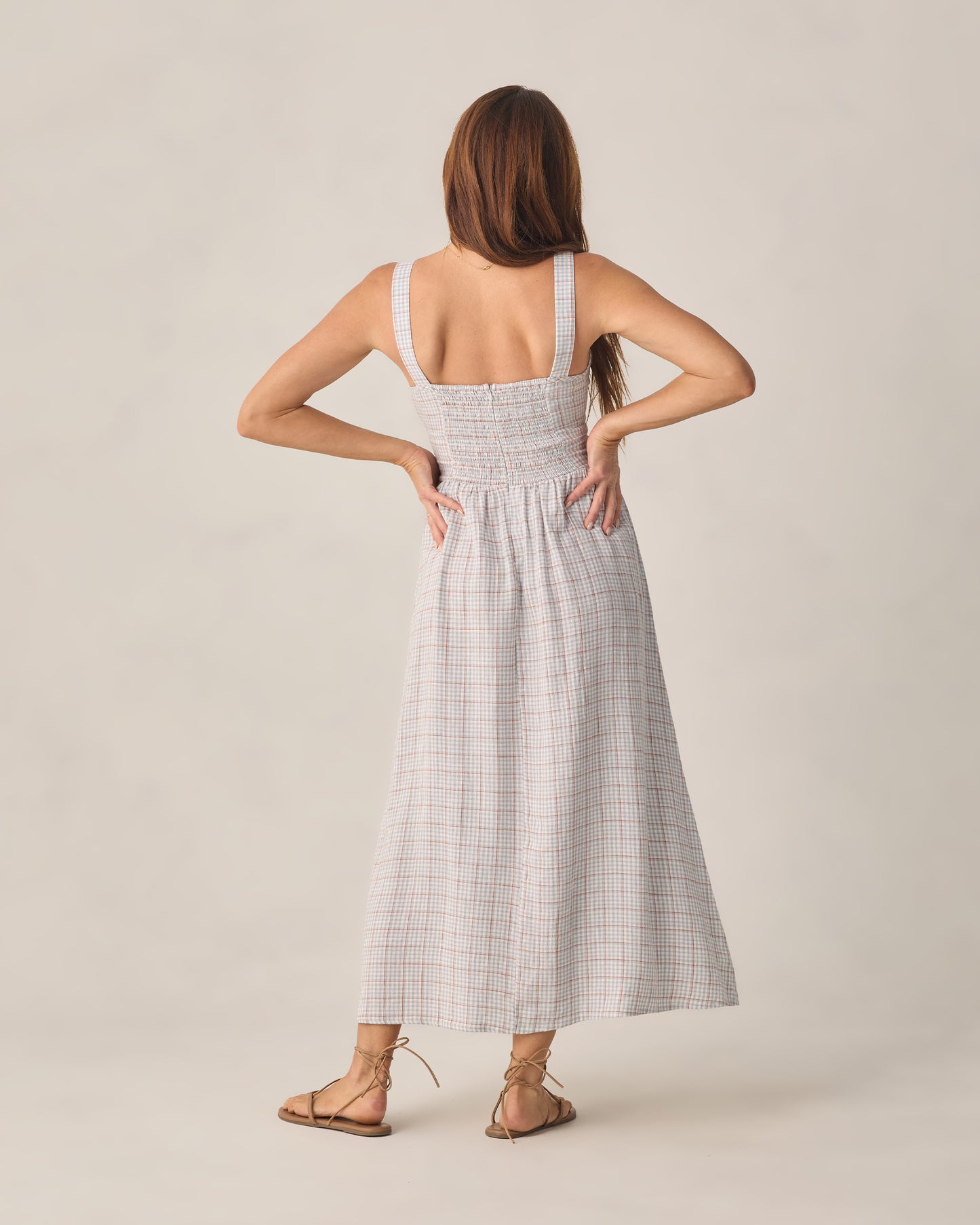 Rylee + Cru - Women's Primrose Maxi Dress - Light Blue Plaid