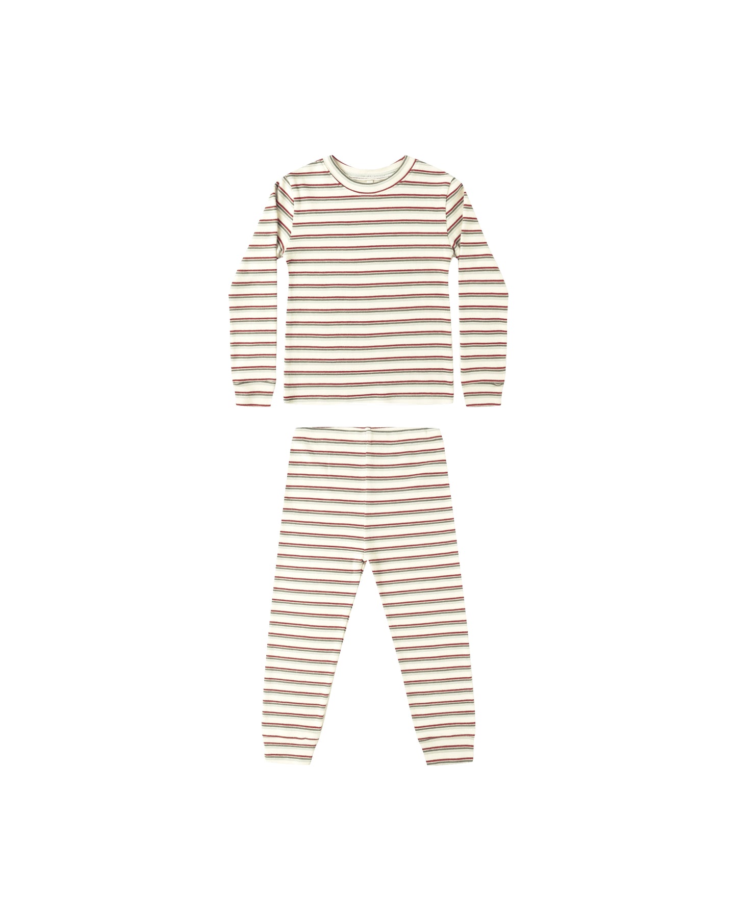 Rylee + Cru - Organic Long Sleeve Pajama Set - Holiday Stripe