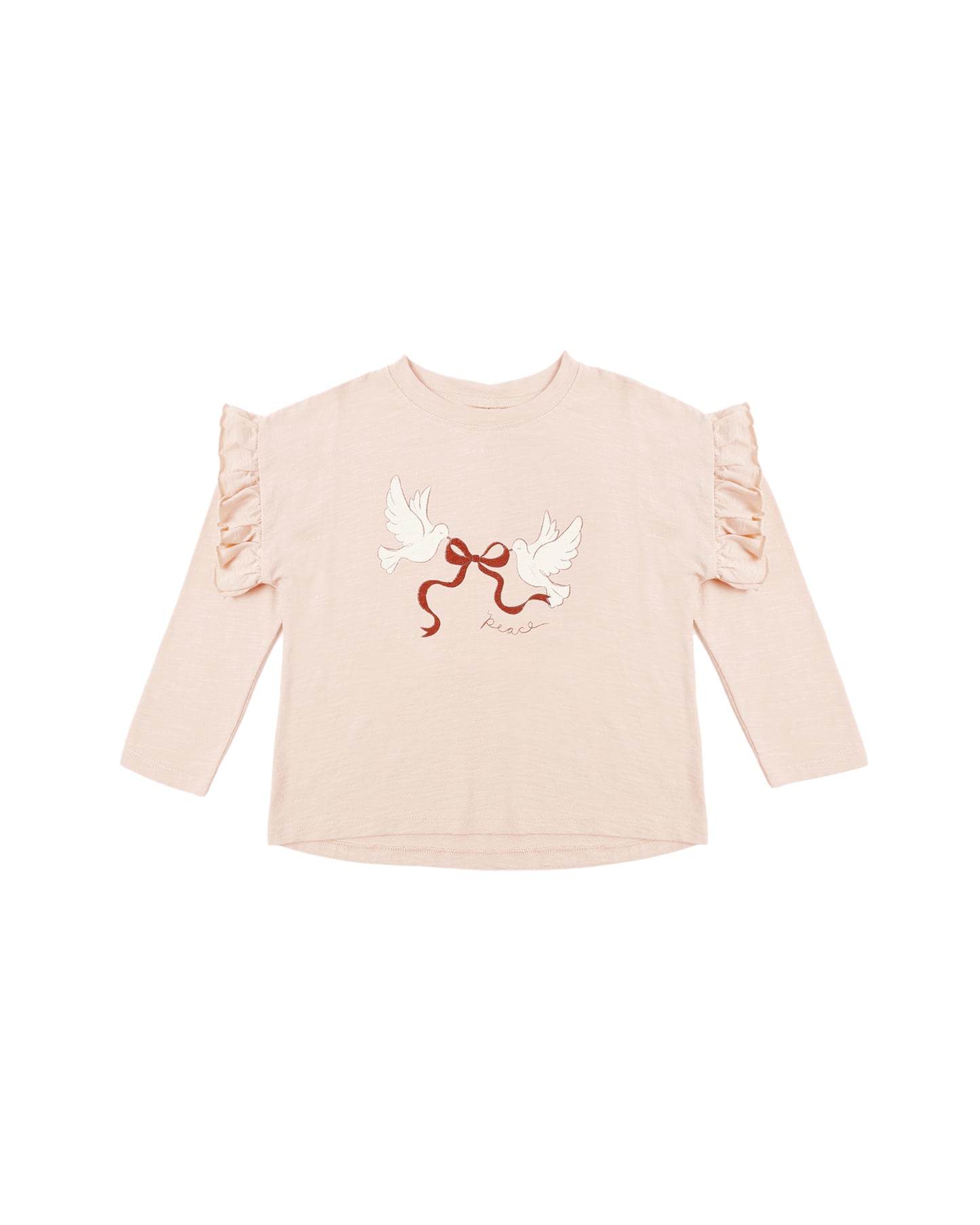 Rylee + Cru - Ruffle Long Sleeve Tee - Peace