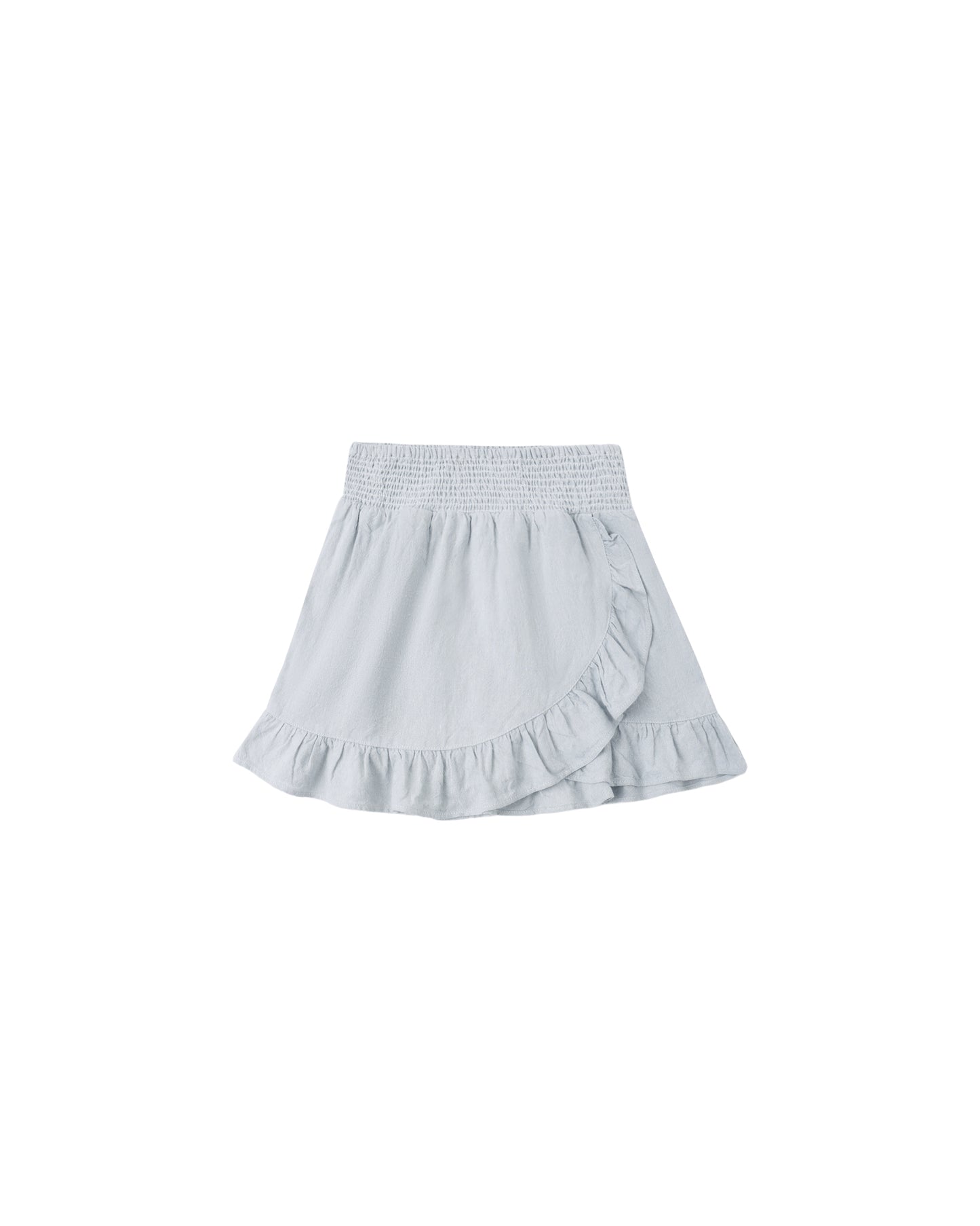 Rylee + Cru - Wrap Ruffle Skirt - Heathered Light Blue