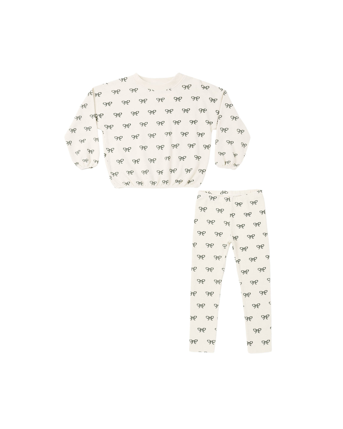 Rylee + Cru - Spongey Knit Set - Evergreen Bows