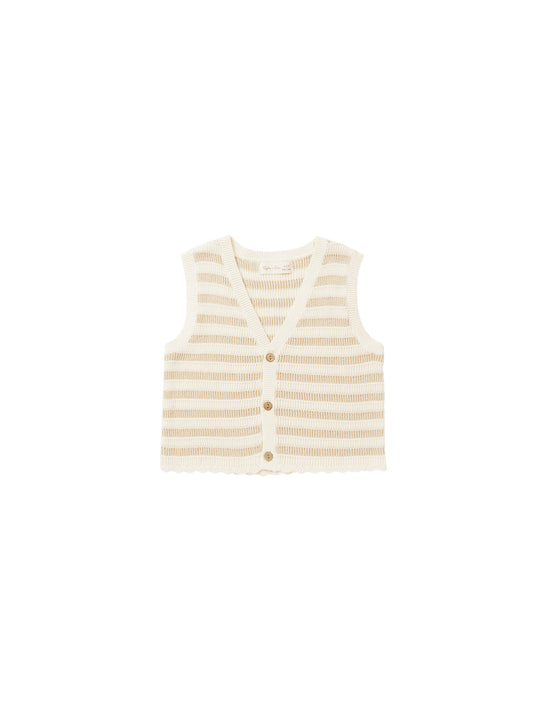 Rylee + Cru - Knit Vest - Sand Stripe