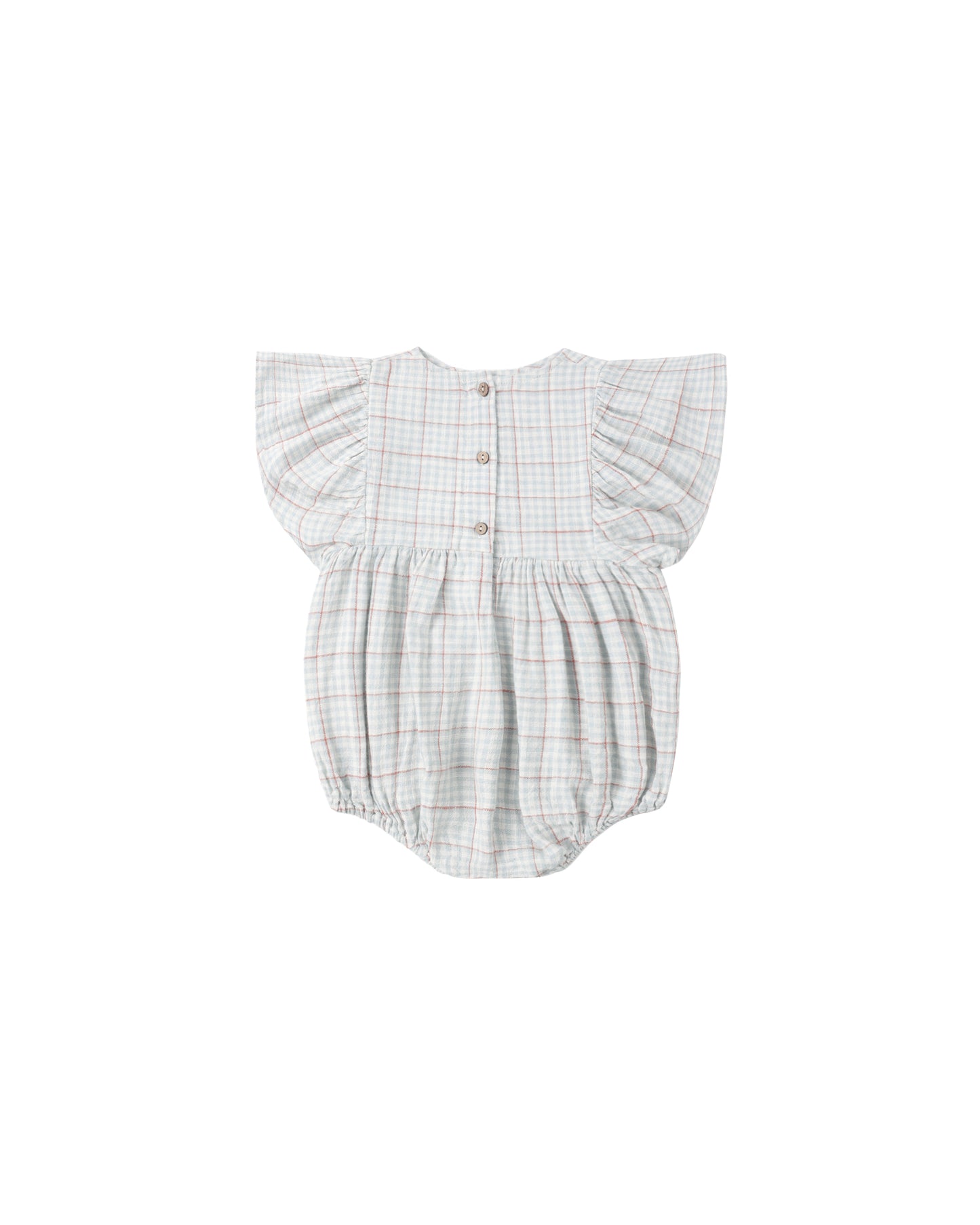 Rylee + Cru - Kalea Romper - Light Blue Plaid