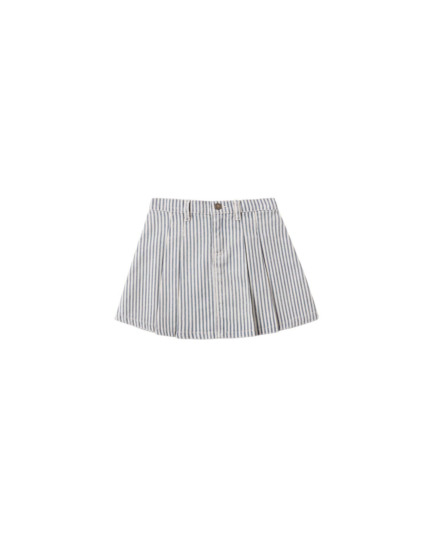 Rylee + Cru - Pleated Denim Skirt - Railroad Stripe