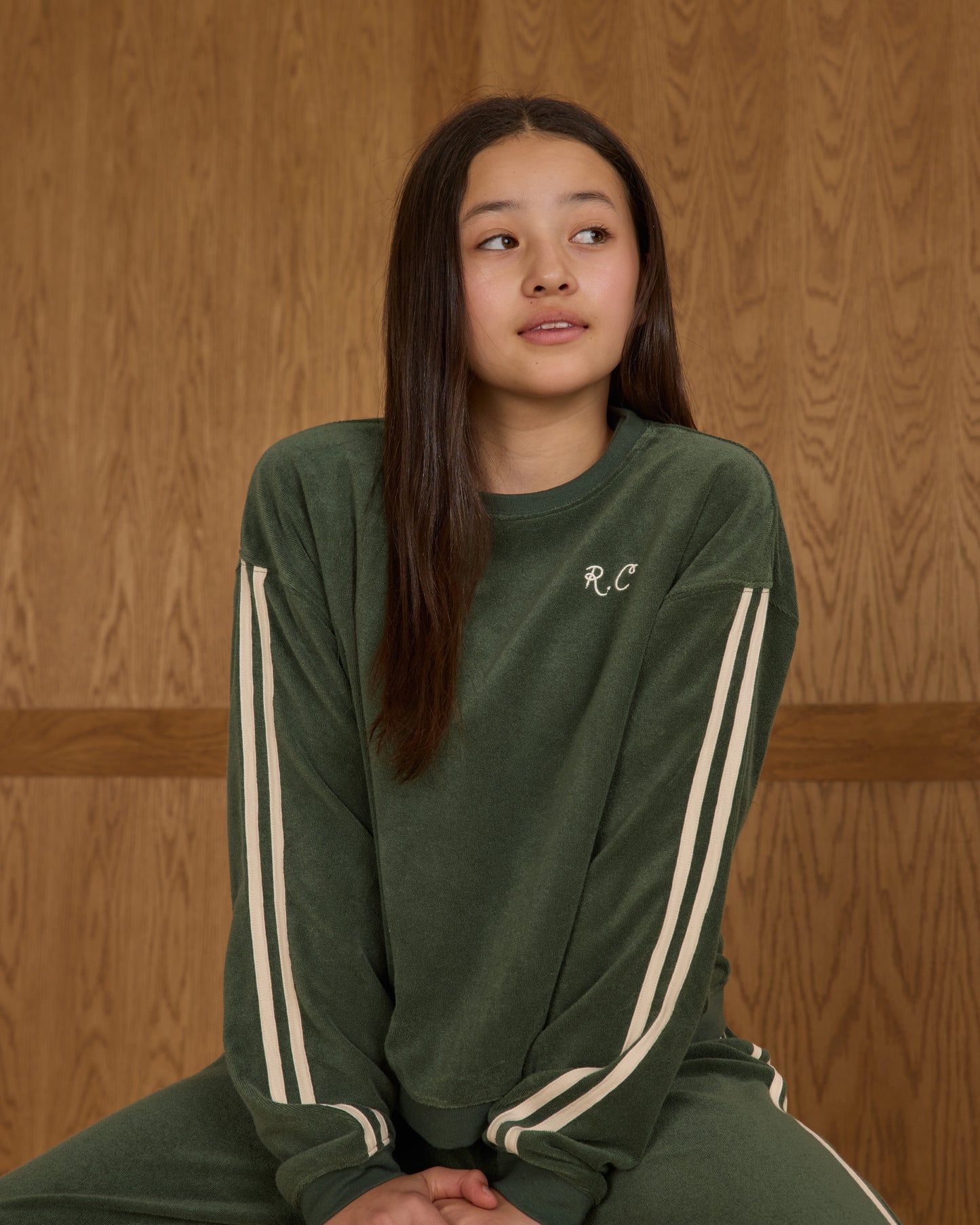 Rylee + Cru - Tween Oversized Sweatshirt - Green