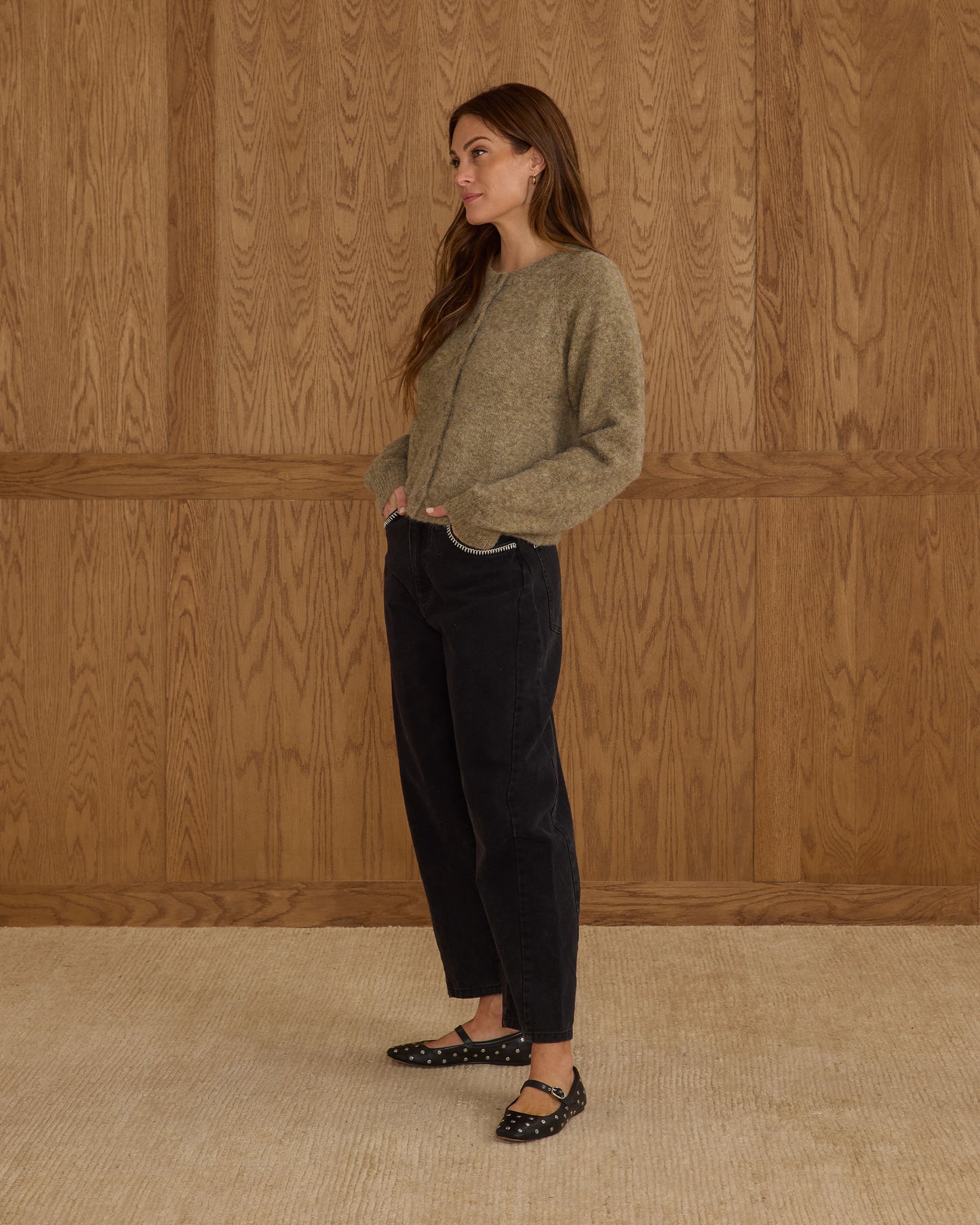 Rylee + Cru - Fuzzy Cardigan - Evergreen