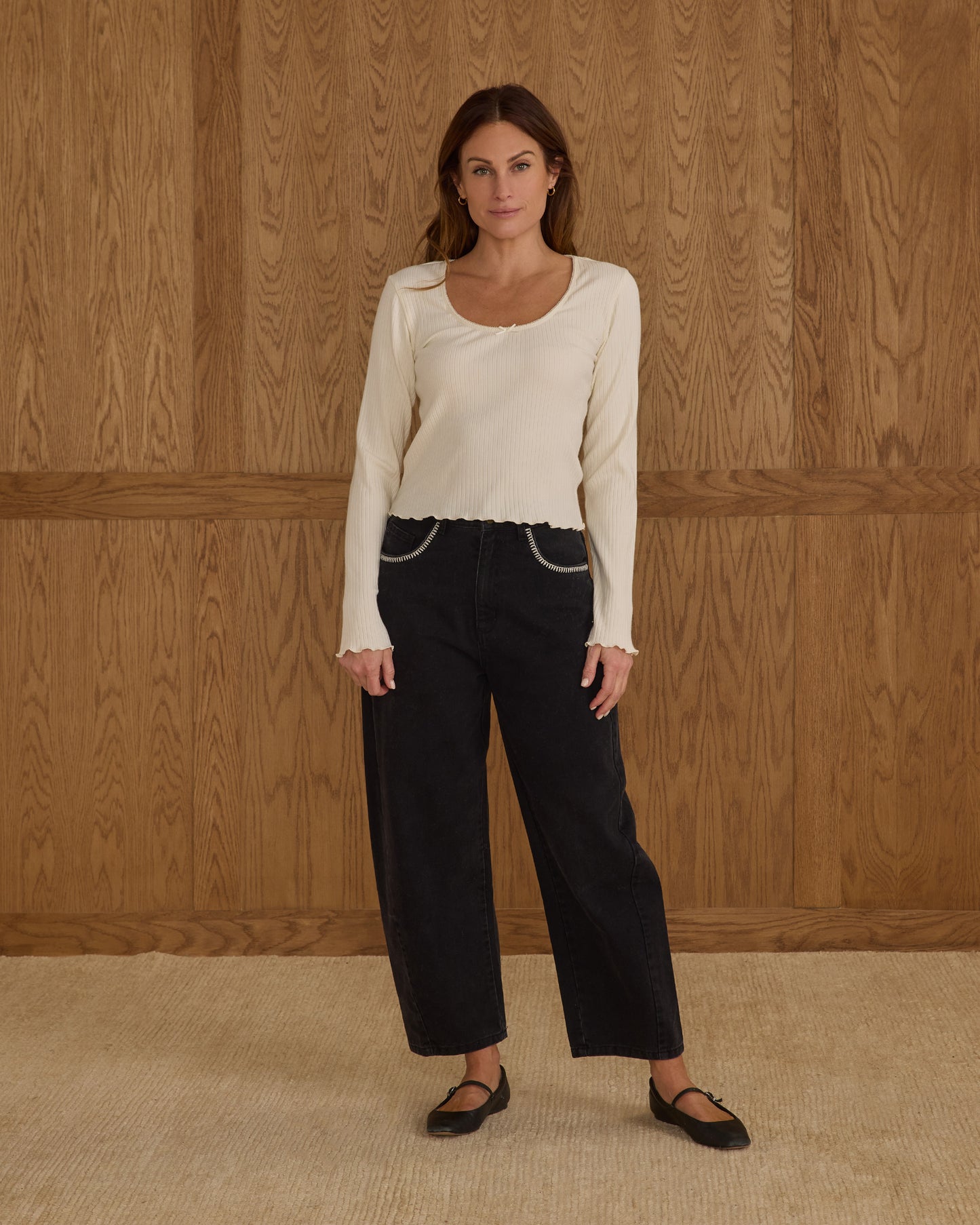 Rylee + Cru - Women's Ribbed Long Sleeve - Ivory