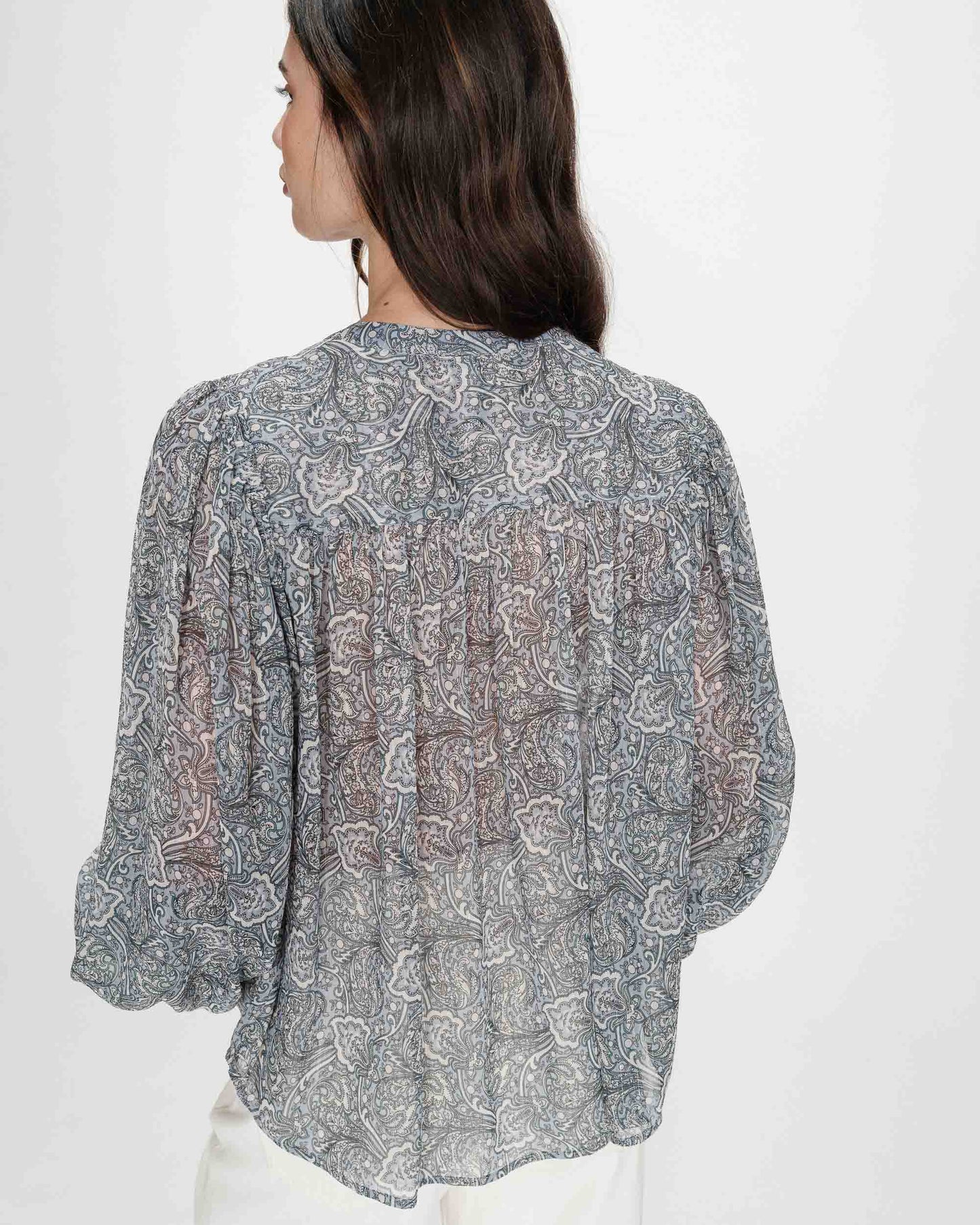 The Vertueuse Long Sleeve Blouse - Ciel