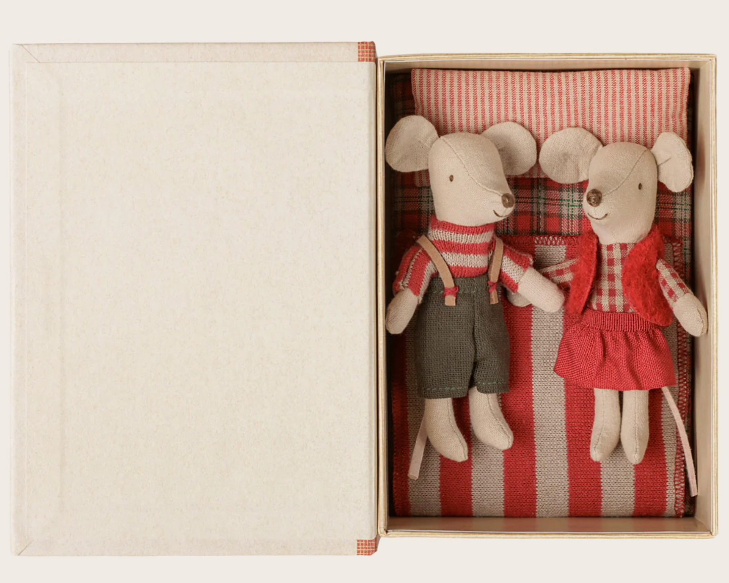 Maileg - Christmas Twin Mice - Little Sister and Brother in Book - PREORDER FW26