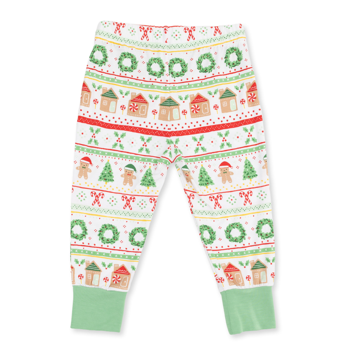 Long Sleeve Loungewear Set - Gingerbread Fair Isle - Green
