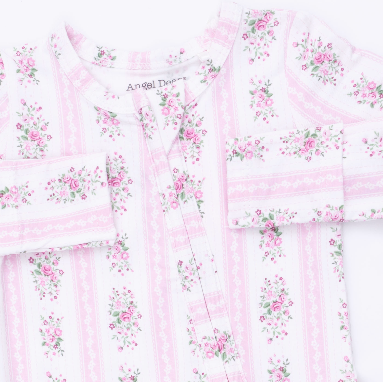 2 Way Ruffle Back Zipper Footie - Bella Rose Stripe
