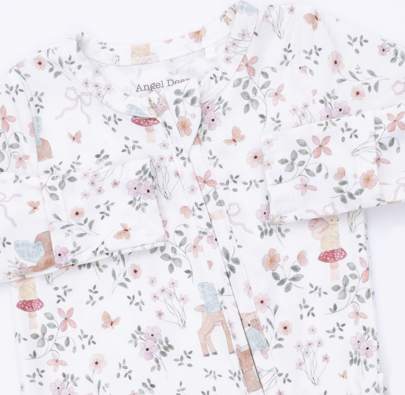2 Way Ruffle Back Zipper Footie - Enchanted Woodland