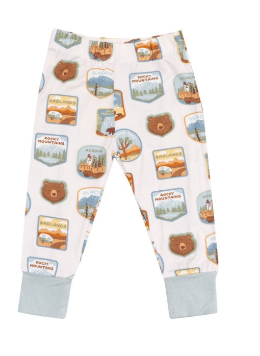 Short Sleeve Loungewear Set - National Park Patches