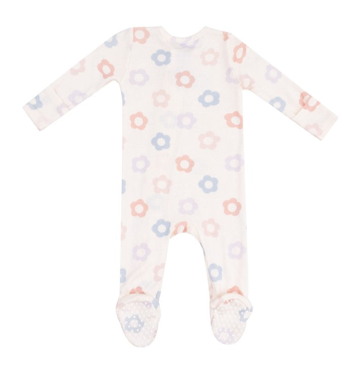 Two Way Zipper Footie - Daisy Pop