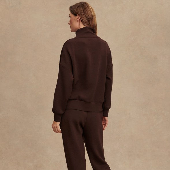 Varley - Hawley Half Zip Sweat - Coffee Bean