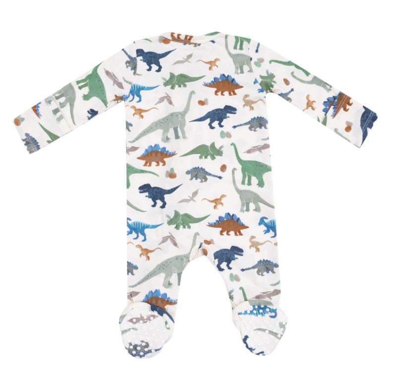 2 Way Zipper Footie - Washy Dinos