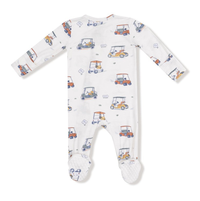 2 Way Zipper Footie - Zooming Golf Carts