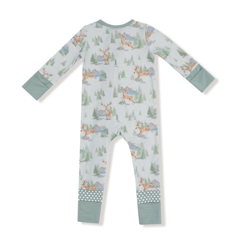 2 Way Zipper Romper - Buck Deer