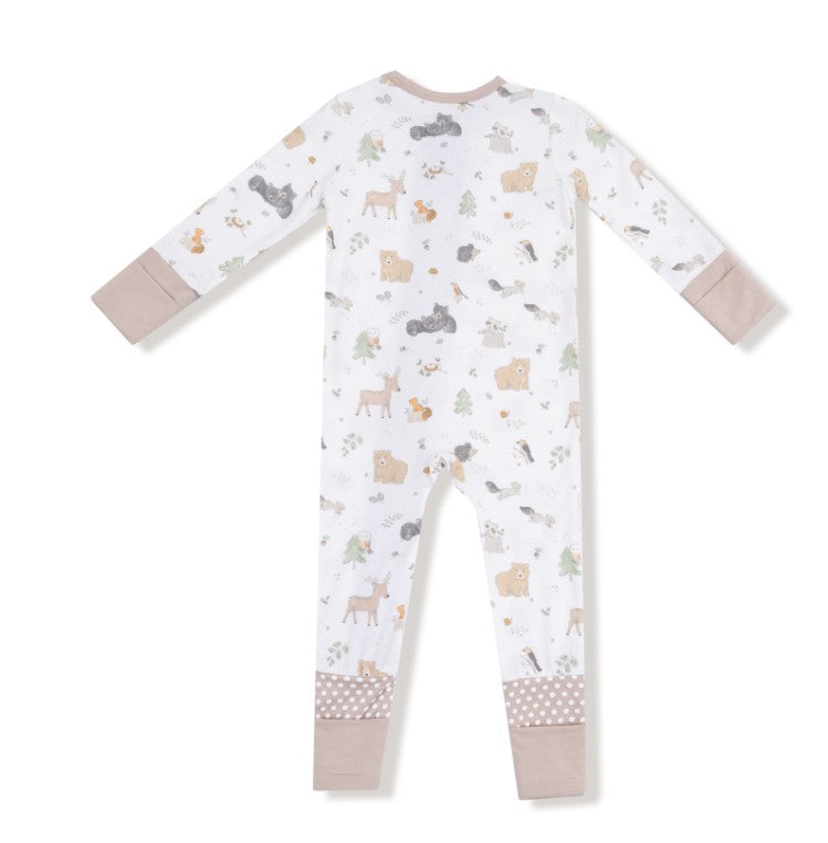 2 Way Zipper Romper - Woodland Babies