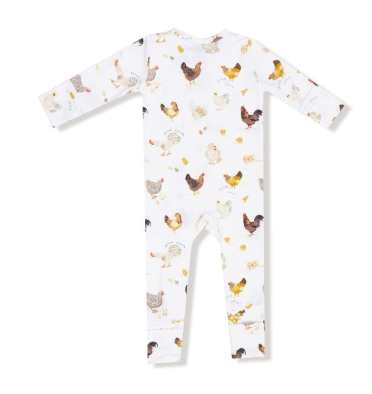 2 Way Zipper Romper - Collector Chickens